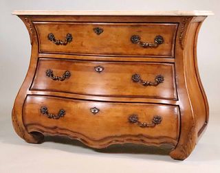 Century Furniture Marble Top Bombe Commode