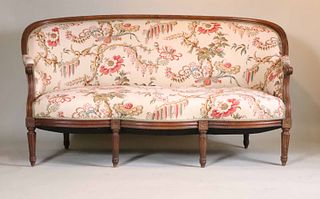 Louis XVI Style Carved Fruitwood Settee