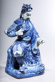 Chinese Blue and White Porcelain Guandi