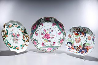 Group of Three Chinese Famille Rose Porcelain Dishes