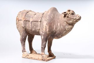 Chinese Tang-Style Pottery Figure of a Bull