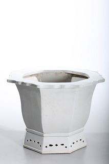 Chinese White Glazed Porcelain Planter