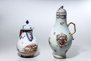 Two Chinese Enameled Covered Porcelains
