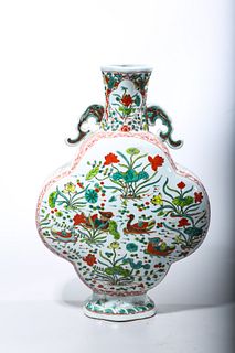 Chinese Enameled Porcelain Flask