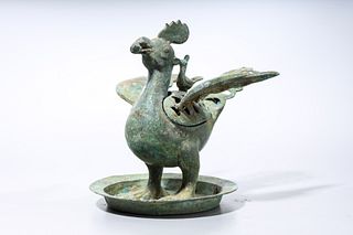 Chinese Archaistic Bronze Bird-Form Censer