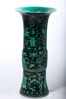 Chinese Famille Verte Gu-Form Vase