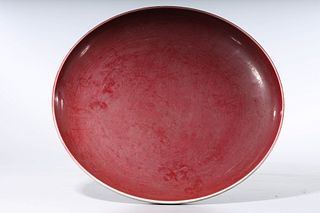 Chinese Oxblood Porcelain Charger