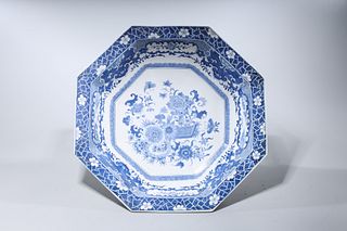 Heavy Chinese Blue and White Porcelain Charger