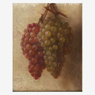 George Henry Hall (American, 1825-1913) Still Life with Hanging Grapes