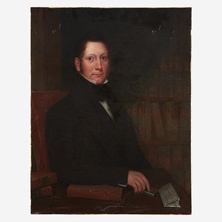 American School (19th Century) Portrait of a Lawyer in his Office