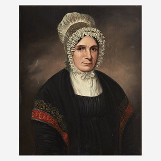 American School (19th Century) Portrait of a Lady in a Bonnet