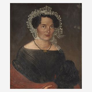 American School (19th Century) Portrait of a Lady in a Bonnet