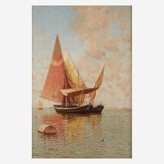 Walter Blackman (American, 1847-1928) Sailing in a Venetian Lagoon