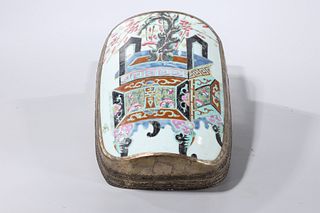 Chinese Metal-Lined Enameled Porcelain Covered Box