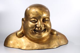 Chinese Bronze Budhai Bust