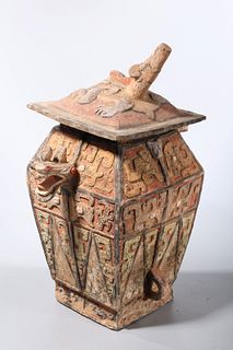 Chinese Archaistic Pottery Covered Vessel