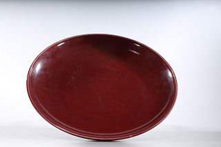 Chinese Oxblood Porcelain Charger