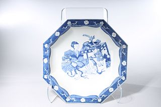 Chinese Blue and White Porcelain Octagonal Charger