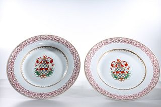 Two Chinese Glazed Porcelain Chargers