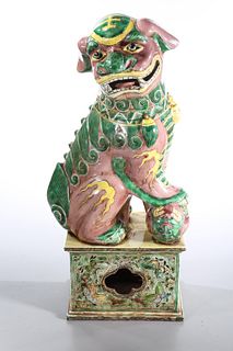 Chinese Glazed Porcelain Fo Lion