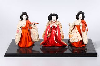 Group of Three Japanese Geisha Dolls
