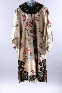 Antique Chinese Embroidered Silk Robe