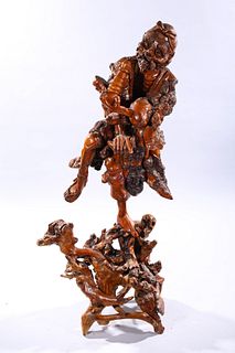 Tall Chinese Carved Rootwood Figure