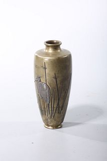 Japanese Meiji Period Mixed Metal Vase