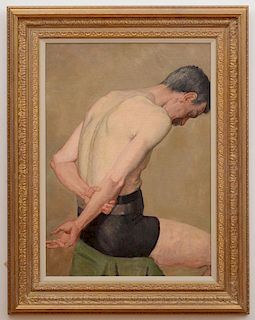HENRY SCOTT TUKE (1858-1929): PORTRAIT OF A SEATED MAN