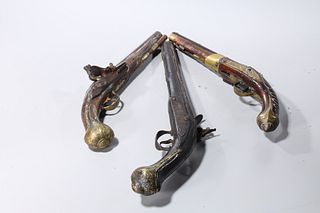 Group of Three Antique Ottoman Pistols