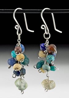 Wearable Roman Glass Bead Cluster Earrings