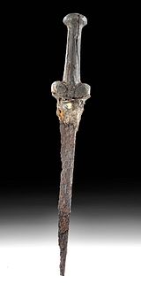 Medieval European Iron Dagger w/ Wood Handle