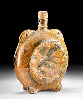 17th C. Spanish Glazed Pottery Canteen