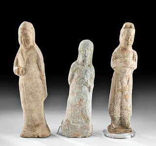 Chinese Han Pottery Female Tomb Attendants (3)