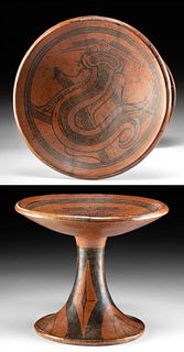 Fine Cocle Macaracas Pottery Pedestal Plate