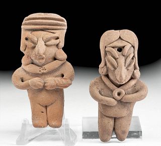 Two Chupicuaro Pottery Pretty Lady Figures