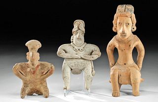 Lot of 3 Huastec, Colima, Jalisco Pottery Figures w/ TL