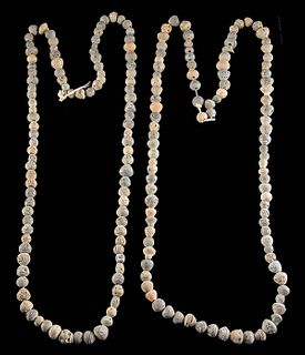 Pair of Ecuadorian Manabi Spindle Whorl Bead Necklaces
