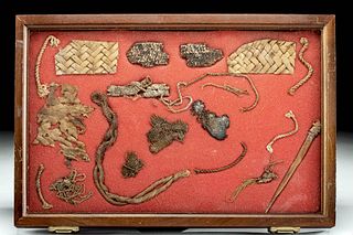 18 Anasazi Fiber, Hide, & Wood Artifacts