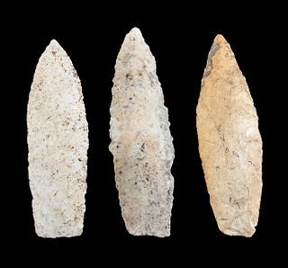 3 Paleo-Indian Native American Stone Points