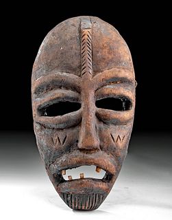 Early 20th C. African Dan Wood Mask with Teeth
