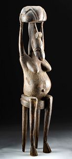 Early 20th C. African Bamana Wood Fertility Figure
