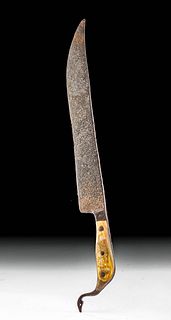 Massive 19th C. Mexican Steel Knife w/ Bone Handle