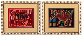 Two Molas Framed Textiles