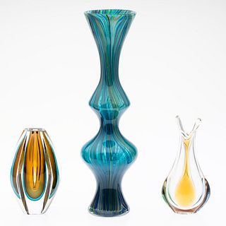 3 Pieces of Art Glass including Kosta