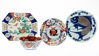 4 Japanese Imari Porcelain Articles