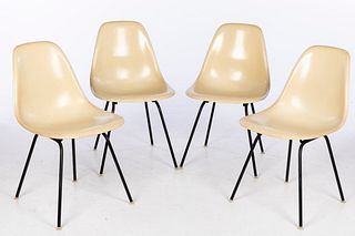 4 Herman Miller Fiberglass Shell Chairs