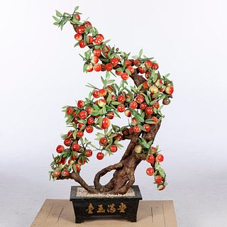 Massive Chinese Hardstone Peach Tree