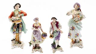 Two Pairs of German Porcelain Figurines