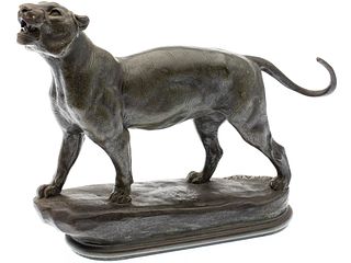 After Alfred Barye, Bronze of a Tiger